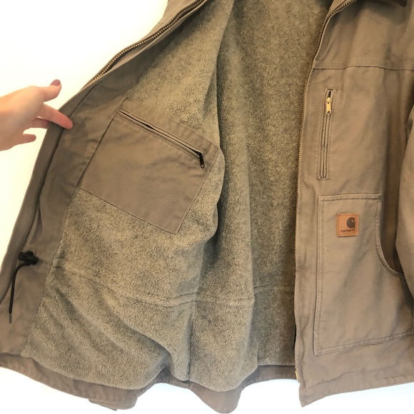 Carhartt Tan Duck Canvas Fleece Lined Heavy Duty Coat RN14806. Sz 2X TALL - Picture 13 of 16